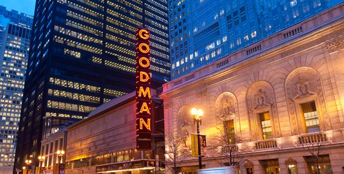 Goodman Theatre on Dearborn Street.  Credit: Choose Chicago